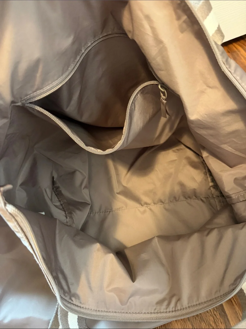 PINK Victoria's Secret Brown Quilted Nylon Tote with Pouch